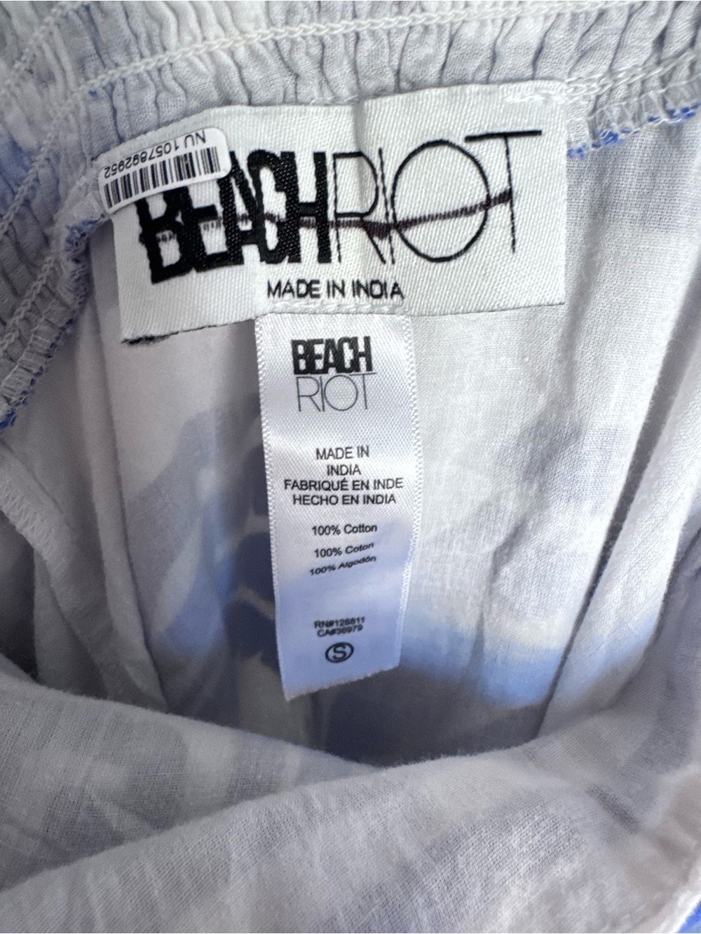 BEACH RIOT Rianne Printed Maxi Dress Sz: S Blue and White Printed Sundress - Picture 8 of 12